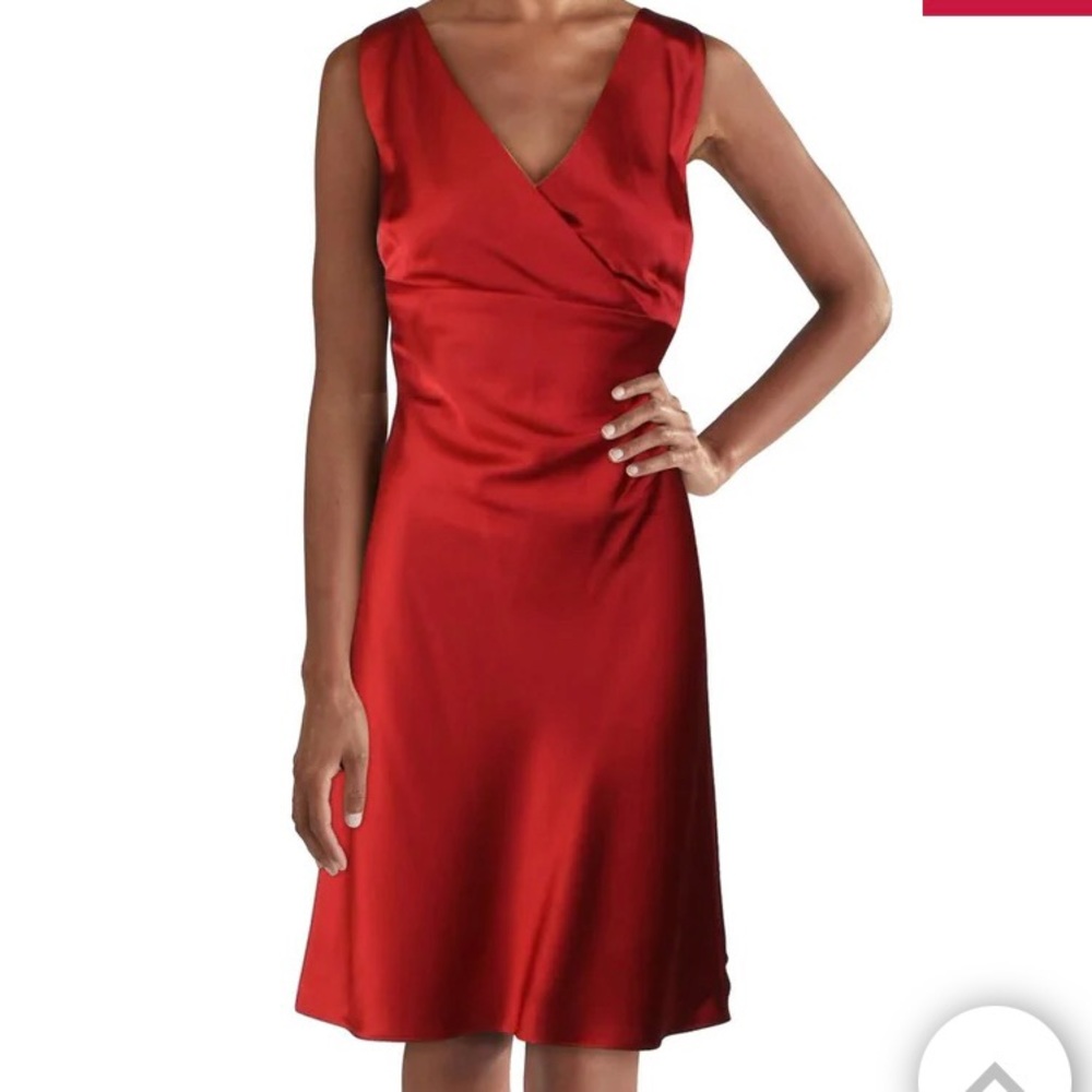 Ralph Lauren Women's
Faux Wrap Ruched
Cocktail Dress Red Size 8